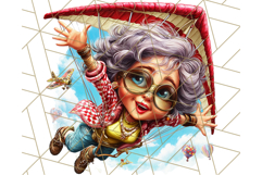 Wild Grandma Clipart PNGs, Funny Quirky Old Ladies Product Image 5
