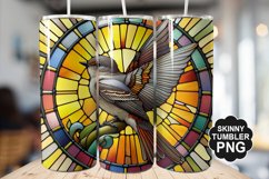 Eastern Phoebe Single Bird Stained Glass - Tumble Design Product Image 1