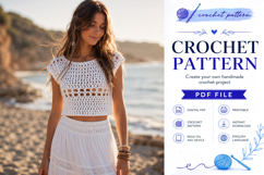 Boho Crochet Crop Top Pattern PDF Product Image 2