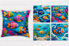 Sea Animals Pillow Bundle. Sea Sublimation Product Image 7