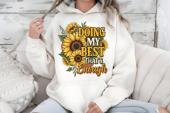 Doing My Best PNG, Sunflower Vintage Floral Sublimation Product Image 5