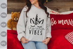 Cozy Winter Vibes SVG Cut Files/ Christmas Quote SVG Design Product Image 1