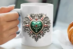Christmas Hearts Watercolor Clipart, Christmas PNG Product Image 5