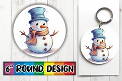 Holiday Cheer with Snowman Circle Ornament Art Product Image 1