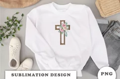 Watercolor Floral cross Png clipart Product Image 5