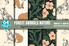 Forest Animals Nature Digital Background Paper Bundle PNG Product Image 6