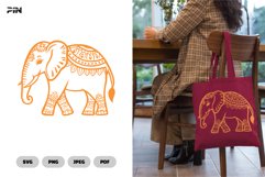 Elephant Ethnic Doodle SVG &amp; Clipart - Mandala Product Image 1