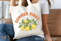 Summer Vibes PNG, Retro Lemon Floral Sublimation Design Product Image 4