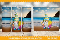 Summer Tumbler Sublimation, Beach Tumbler, Beach Gnome Product Image 1