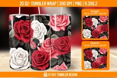 Valentine Rose Tumbler Wrap Designs, Sublimation Wrap Product Image 1