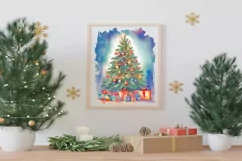Watercolor Christmas tree cliparts. 4 PNG sublimation Product Image 4