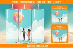 Valentines day Tumbler Wrap Designs, Sublimation Wrap Product Image 1