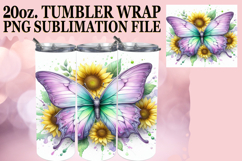 Vibrant Hearts 20oz tumbler wrap, Butterfly Product Image 1