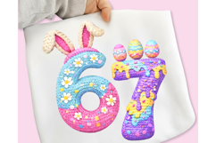 Funny 67 Easter Bunny Ears PNG, Faux Yarn Happy Easter PNG Product Image 1