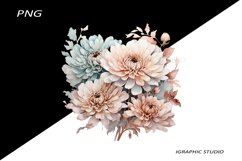 Rose Gold and Teal Chrysanthemum PNG Product Image 1