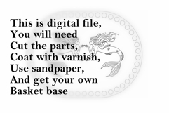 Basket base with mermaid women engraving digital file 8 inch Product Image 5