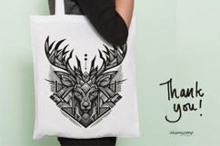 Deer Head Woodcut Engraving Vector Product Image 5