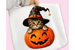 Funny Black Cat Pumpkin PNG, Black Cat Pumpkin PNG SVG Product Image 6