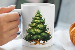 Watercolor Christmas tree clipart, Christmas tree Clipart Product Image 5