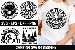 Camping Quotes SVG Design - Eat Sleep Camp Repeat Product Image 1
