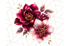 Gothic Floral PNG, Dark Aesthetic Flowers Clipart Print Product Image 5