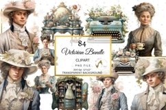 Blue and Pink Victorian Watercolor Clipart Bundle Product Image 8