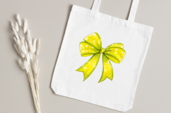 Neon Yellow Glow Coquette Bow Clipart, yellow glow clipart Product Image 4