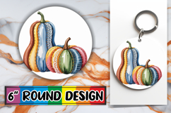 Radiant Car Coaster Circle PNG, Pumpkin Watercolor Product Image 1