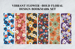 Vibrant Flower &amp; Bold Floral Bookmark Set,Bright Modern Product Image 4
