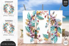 3D Leaf Garland Tumbler | 3D Floral Sublimation Wrap Product Image 1