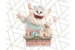 Kawaii Christmas Yeti PNG Clipart, Cute Bigfoot Holiday Art Product Image 5