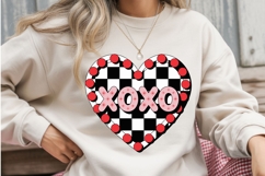 XOXO Checkerboard Heart PNG | Valentine’s Day Retro Heart Product Image 2