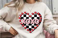 XOXO Checkerboard Heart PNG | Valentine’s Day Retro Heart Product Image 2