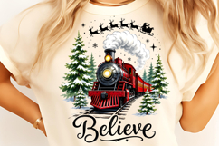 Believe North Pole Train PNG, Christmas PNG, Believe PNG Product Image 1