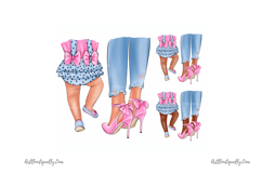 Glamorous Mother Daughter Clipart: Heels &amp; Long Legs Product Image 4