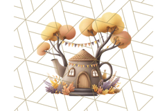 Autumn Treehouse &amp; Woodland Cabin PNG Clipart Product Image 5