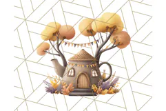 Autumn Treehouse & Woodland Cabin PNG Clipart Product Image 5
