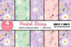Pastel Daisy Seamless Pattern JPG Product Image 1