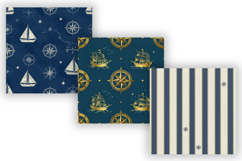 Ocean Voyage Digital Paper Pack, Sailing Adventure Seamless Product Image 5