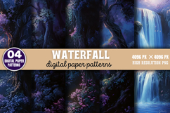 Waterfall Digital Paper Background PNG Product Image 1