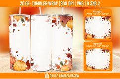 Pumpkin Tumbler Sublimation Wrap, 20 oz Fall Tumbler Wrap Product Image 1