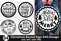 Christmas Round Sign SVG Design - laundry company saint nick Product Image 1