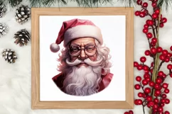 Vintage Black Pink Santa Claus Sublimation Clipart Product Image 2