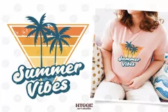 Summer Vibes Sublimation PNG | Retro Palms PNG | Sunset PNG Product Image 1