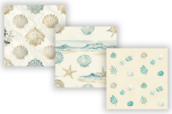 Seaside Nautical Digital Paper Pack, Beachside Seamless Product Image 5