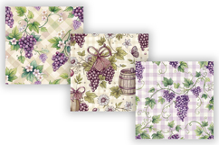 Pastel Grape Gingham Digital Paper, Seamless Watercolor Product Image 3