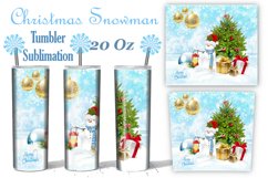 Christmas Snowman Tumbler Sublimation 20 Oz Product Image 1