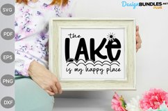 The Lake is my Happy Place SVG Design / Summer Quote SVG Product Image 2