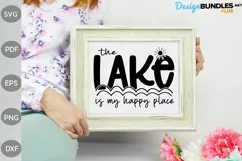 The Lake is my Happy Place SVG Design / Summer Quote SVG Product Image 2