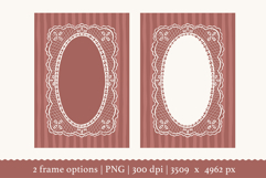Hand Drawn Vintage Oval Lace Frame PNG Clipart Product Image 2